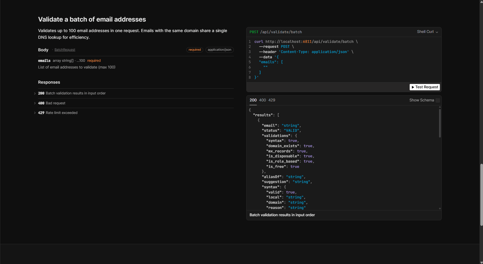 Batch email validation in Pluto