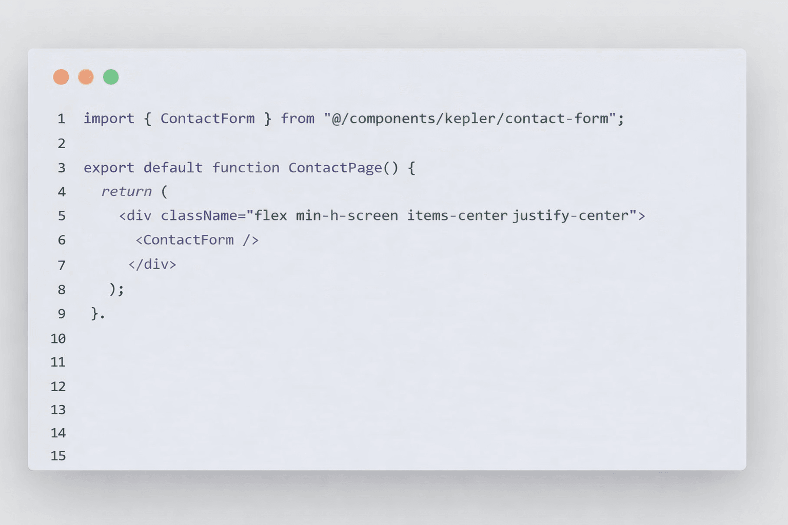 Contact form code example